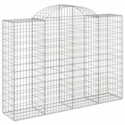 Berkfield Durable Arched Gabion Baskets 7 Pcs 200X50X140/160 Cm Galvanised Iron - thumbnail 3