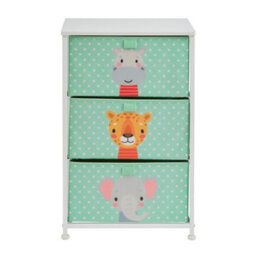 Liberty House Toys Kid's Fabric 3 Drawer Storage Chest Jungle Green - thumbnail 4