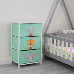 Liberty House Toys Kid's Fabric 3 Drawer Storage Chest Jungle Green - thumbnail 2