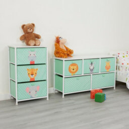 Liberty House Toys Kid's Fabric 3 Drawer Storage Chest Jungle Green - thumbnail 3