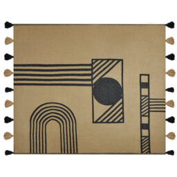 Beliani Blanket Thaprek Fabric 130 X 170 Cm Beige - thumbnail 4