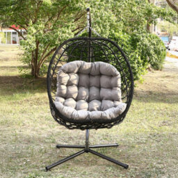 Hebden Garden Hanging Egg Chair - Light Grey - thumbnail 1