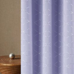 Deconovo Blackout Eyelet Curtains, Foil Printed Diamond Thermal Insulated Curtains, W52 X L45 Inch, Light Pruple, Two Panels - thumbnail 2