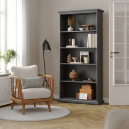 Furniture To Go Paris 4 Shelves Tall Bookcase In Matt Grey - thumbnail 7