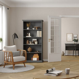 Furniture To Go Paris 4 Shelves Tall Bookcase In Matt Grey - thumbnail 6