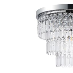 GoodHome Asuia Gloss Metal & Plastic Chrome Silver Effect Ceiling Light - thumbnail 7