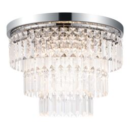 GoodHome Asuia Gloss Metal & Plastic Chrome Silver Effect Ceiling Light - thumbnail 4