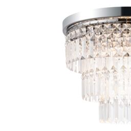 GoodHome Asuia Gloss Metal & Plastic Chrome Silver Effect Ceiling Light - thumbnail 6