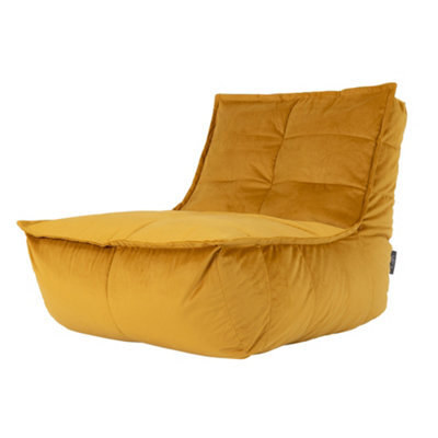 icon Dolce Lounger Bean Bag Ochre Yellow Velvet Bean Bag Chair - image 1