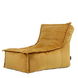 icon Dolce Lounger Bean Bag Ochre Yellow Velvet Bean Bag Chair - thumbnail 3