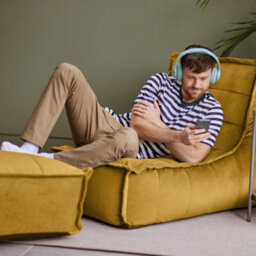 icon Dolce Lounger Bean Bag Ochre Yellow Velvet Bean Bag Chair - thumbnail 7