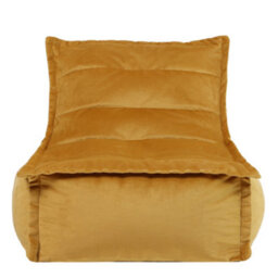 icon Dolce Lounger Bean Bag Ochre Yellow Velvet Bean Bag Chair - thumbnail 4