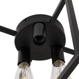 Komore Matte Black Geometric Iron 3-Light Ceiling Light With E27 Bulb Base - thumbnail 6