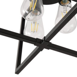 Komore Matte Black Geometric Iron 3-Light Ceiling Light With E27 Bulb Base - thumbnail 7