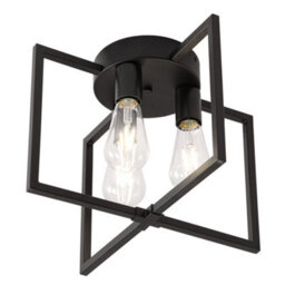 Komore Matte Black Geometric Iron 3-Light Ceiling Light With E27 Bulb Base - thumbnail 5