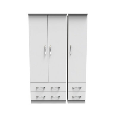 Hampshire Triple 4 Drawer Wardrobe In White Matt (Ready Assembled) - image 1