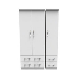 Hampshire Triple 4 Drawer Wardrobe In White Matt (Ready Assembled) - thumbnail 1