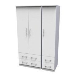 Hampshire Triple 4 Drawer Wardrobe In White Matt (Ready Assembled) - thumbnail 3