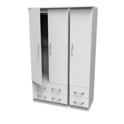 Hampshire Triple 4 Drawer Wardrobe In White Matt (Ready Assembled) - thumbnail 5