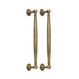 Homestylestore 600 X 650mm Light Grey Wall Mounted Mirrored Door Bathroom Cabinet And Aged Gold Classic T Bar Handles - thumbnail 3