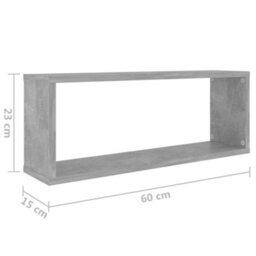Berkfield Wall Cube Shelf 6 Pcs Concrete Grey 60X15X23 Cm Engineered Wood - thumbnail 9