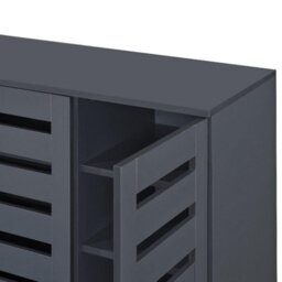 Swish Furniture Euston Modern Dark Grey 3 Door 5 Tier Shoe Cabinet - thumbnail 6
