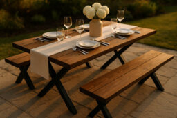 Nook Outdoor Dining Table (160X88 Table Only) And Black Metal Cross Legs - thumbnail 7