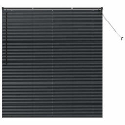 Berkfield Modern Window Blind With Curtains Manual Black Aluminium
