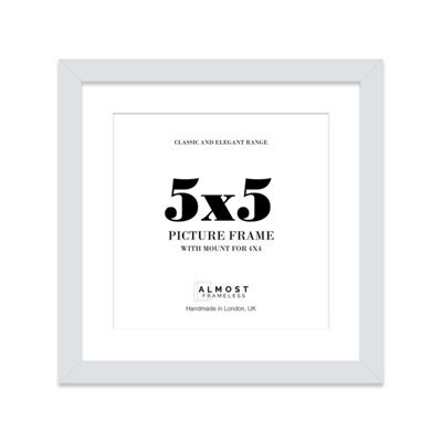 "5X5"" Light Grey Picture Frame - 5X5"" Square Frame With 4X4"" Mount For 5X5""/4X4"" Pictures Moderrn Style Thin Edge, 1 Pack" - image 1