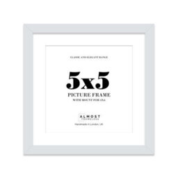 "5X5"" Light Grey Picture Frame - 5X5"" Square Frame With 4X4"" Mount For 5X5""/4X4"" Pictures Moderrn Style Thin Edge, 1 Pack" - thumbnail 1