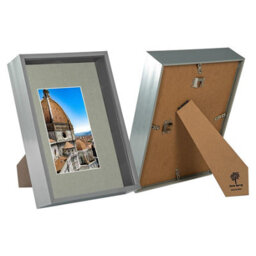 "Nicola Spring A4 (8 X 12"") Deep Photo Frames - Grey/grey Mount - 3D Deep Box Picture Frame Display Case (31 X 22Cm) X2" - thumbnail 1