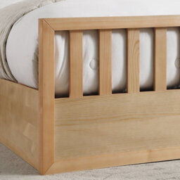 Save On Goods UK 4Ft6 Double Oak Finish Wood Wooden Ottoman Gas Lift Up Storage Bed Frame Bedstead - thumbnail 5