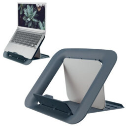 Leitz Ergo Cosy Adjustable Ergonomic Portable Laptop Riser Stand 317 X 53 X 255mm For Home Office In Velvet Grey - thumbnail 1