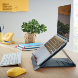 Leitz Ergo Cosy Adjustable Ergonomic Portable Laptop Riser Stand 317 X 53 X 255mm For Home Office In Velvet Grey - thumbnail 5