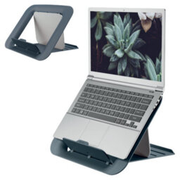 Leitz Ergo Cosy Adjustable Ergonomic Portable Laptop Riser Stand 317 X 53 X 255mm For Home Office In Velvet Grey - thumbnail 2