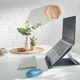 Leitz Ergo Cosy Adjustable Ergonomic Portable Laptop Riser Stand 317 X 53 X 255mm For Home Office In Velvet Grey - thumbnail 8