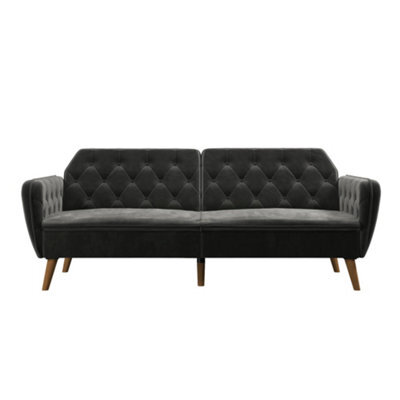 Novogratz Tallulah Sofa Bed With Memory Foam In Velvet Grey - image 1
