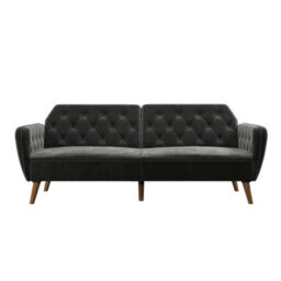 Novogratz Tallulah Sofa Bed With Memory Foam In Velvet Grey - thumbnail 7