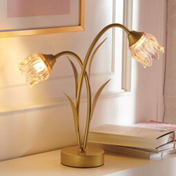 Eldo Flower Touch Control Table Lamp With Glass Flower Design, Battery Powered Mood Lighting