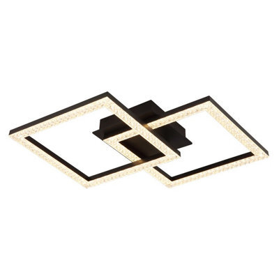 Luminosa Lighting Luminosa Sapena 53X37Cm Integrated Led Semi Flush Ceiling Light Matt Black 2X Led 3000K - image 1
