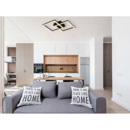 Luminosa Lighting Luminosa Sapena 53X37Cm Integrated Led Semi Flush Ceiling Light Matt Black 2X Led 3000K - thumbnail 9