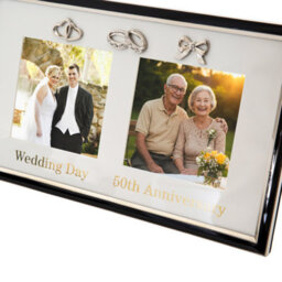 Happy Homewares 50Th Anniversary & Wedding Frame With Silver & Black Icons - thumbnail 5