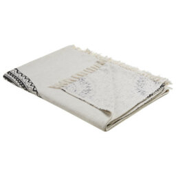 Beliani Blanket Berhampore Cotton 130 X 180 Cm Beige