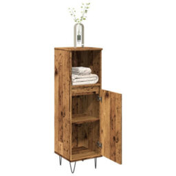 Berkfield Industrial Bathroom Cabinet Old Wood 30X30X100 Cm Engineered Wood - thumbnail 2