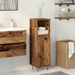 Berkfield Industrial Bathroom Cabinet Old Wood 30X30X100 Cm Engineered Wood - thumbnail 3