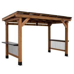 Backyard Discovery Xl Saxony Cedar Wood Outdoor Bbq/grill Gazebo 3.7M X 1.9M (12Ft X 6Ft) - thumbnail 2