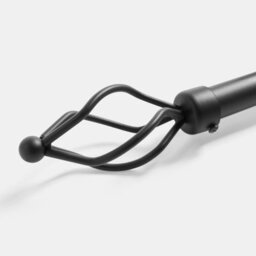 Ohs Curtain Pole Extendable 28mm Metal Finnials Twist End Rod 120-200Cm, Black - thumbnail 4
