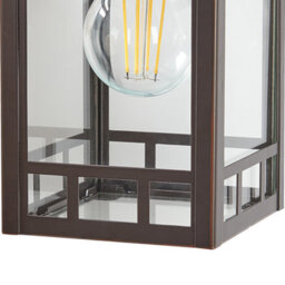 Beliani Outdoor Wall Light Black Iron Glass 28Cm Retro Lantern - Powder-Coated Weatherproof Finish - thumbnail 6