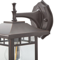 Beliani Outdoor Wall Light Black Iron Glass 28Cm Retro Lantern - Powder-Coated Weatherproof Finish - thumbnail 5
