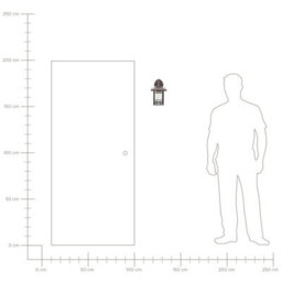 Beliani Outdoor Wall Light Black Iron Glass 28Cm Retro Lantern - Powder-Coated Weatherproof Finish - thumbnail 8
